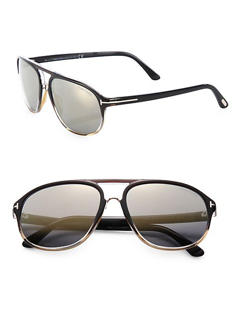 Tom Ford Eyewear - 60mm Jacob Mirrored Acetate Sunglasses