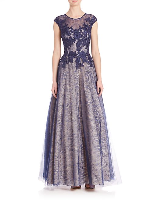 Basix Black Label - Cap Sleeve Lace Gown