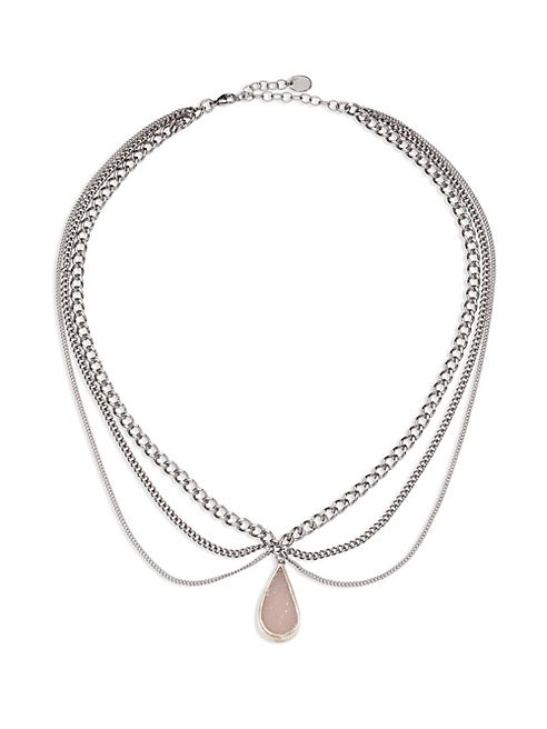 Chan Luu - Layered Chain & White Agate Necklace