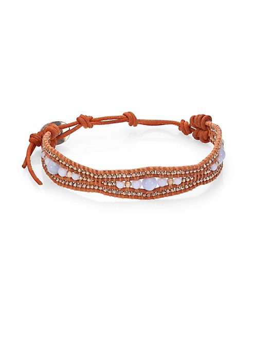 Chan Luu - Blue Lace Agate & Leather Bracelet