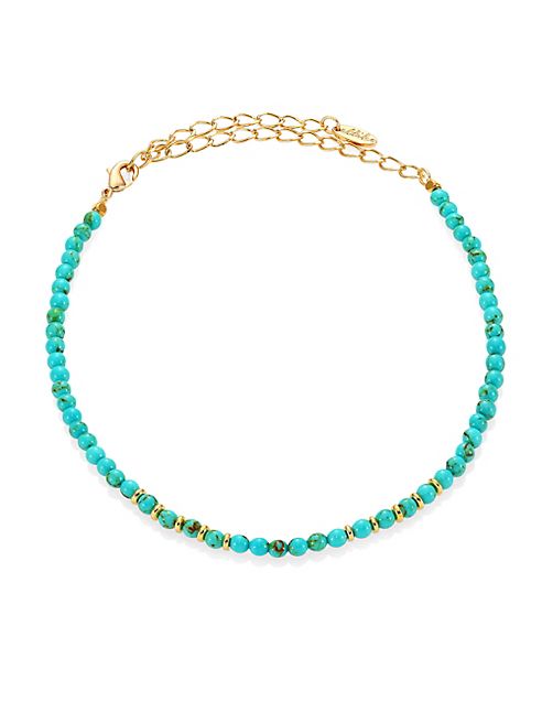 Ettika - Still Surprise You Dyed Turquoise Beaded Choker Necklace