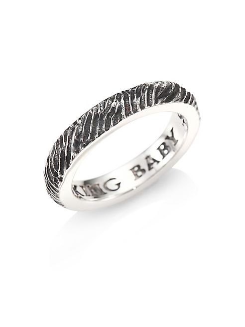 King Baby Studio - American Craft Slashed Texture Sterling Silver Stackable Ring