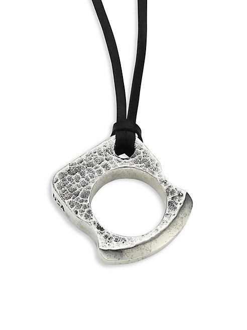 King Baby Studio - Sterling Silver Knuckle Duster Pendant Leather Necklace