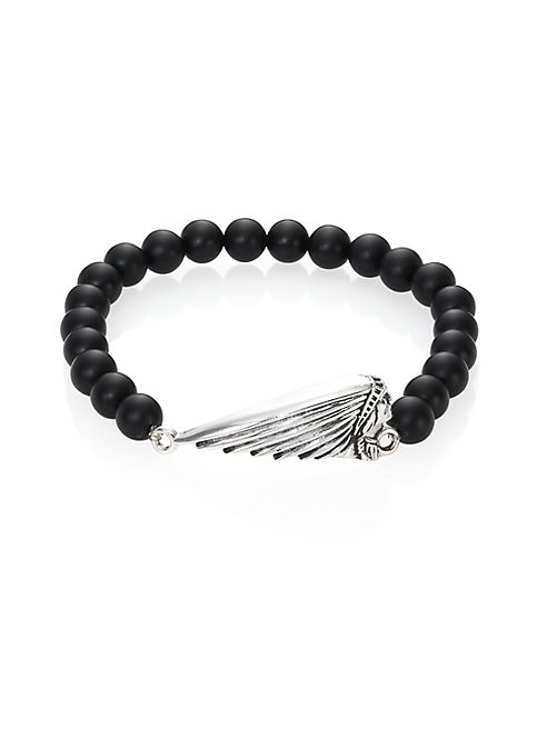 King Baby Studio - Onyx Bead & Sterling Silver Bracelet