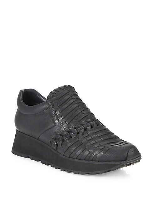 LD Tuttle - The Fossil Woven Leather Slip-On Wedge Sneakers