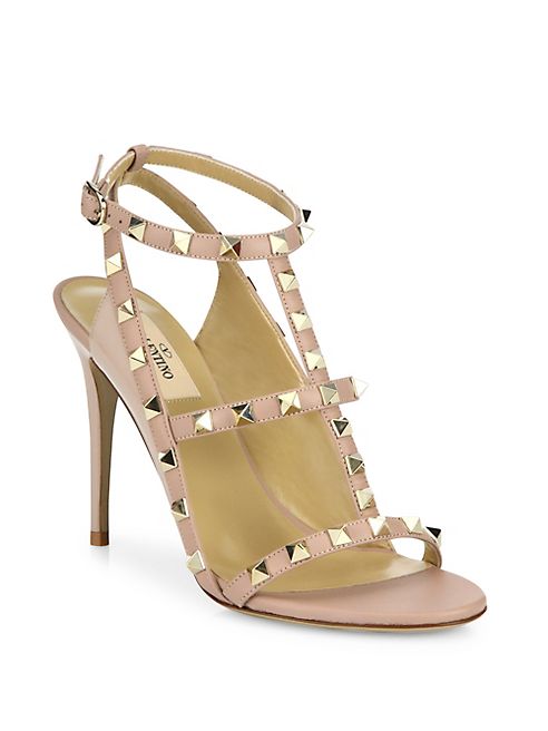 Valentino - Rockstud Leather Slingback Sandals