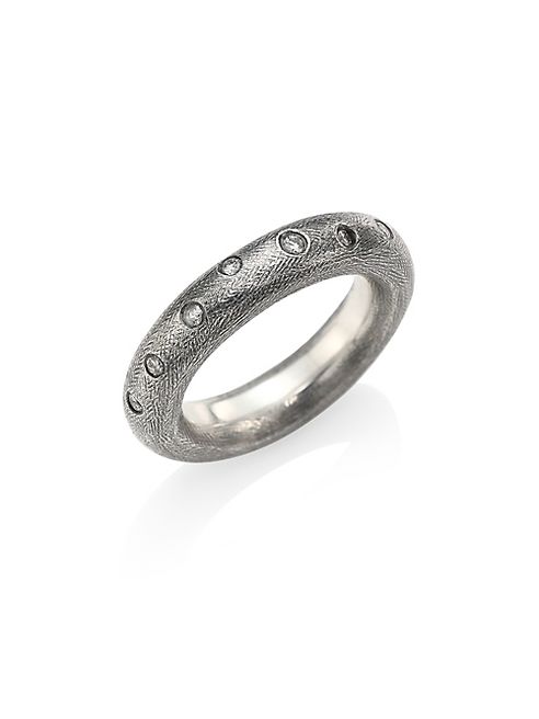 Rene Escobar - Diamond & Sterling Silver Rounded Band Ring