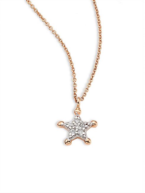 Kismet by Milka - Sherriff Star Diamond & 14K Rose Gold Pendant Necklace