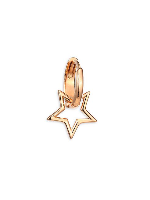 Kismet by Milka - Sheriff Star 14K Rose Gold Single Hoop Earring