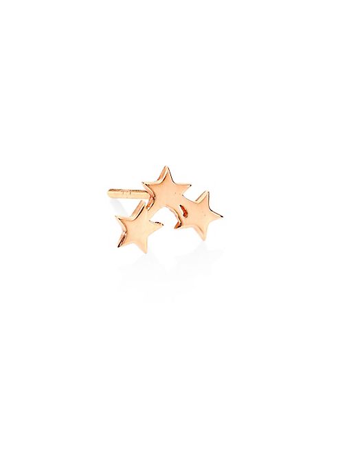 Kismet by Milka - Heroine 14K Rose Gold Three-Star Single Stud Earring