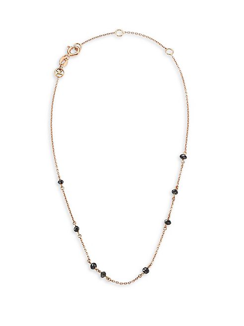 Kismet by Milka - Black Diamond & 14K Rose Gold Anklet