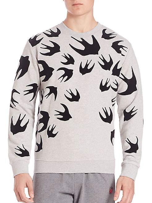 McQ Alexander McQueen - Flocked Swallow Sweatshirt