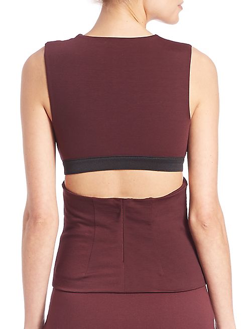 T by Alexander Wang - High Lux Ponte Back Cut- Out Shell Top