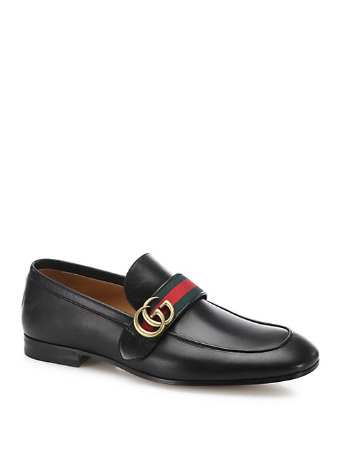 Gucci - Donnie Web Logo Leather Loafers