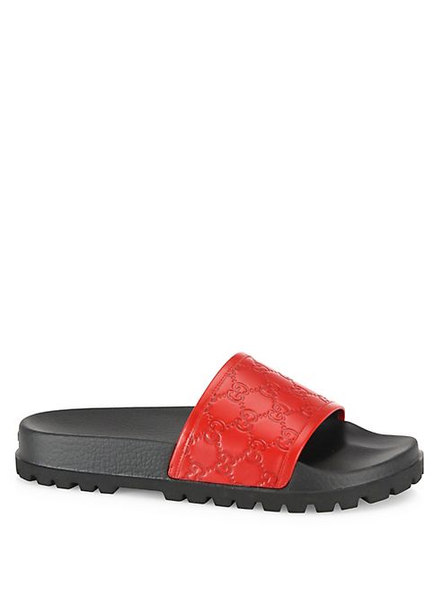 Gucci - Pursuit Treck Leather Slides