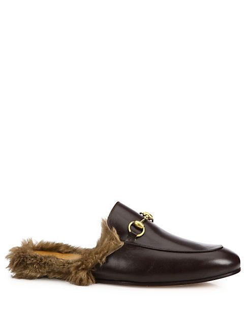 Gucci - Princetown Fur-Lined Leather Slipper