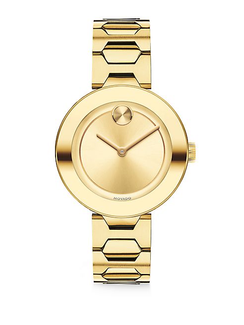 Movado - Bold Goldtone Stainless Steel Bracelet Watch/32MM