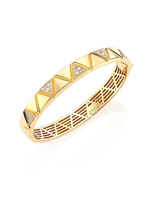 Marina B - Triangoli Diamond Pavé & 18K Yellow Gold Bangle Bracelet