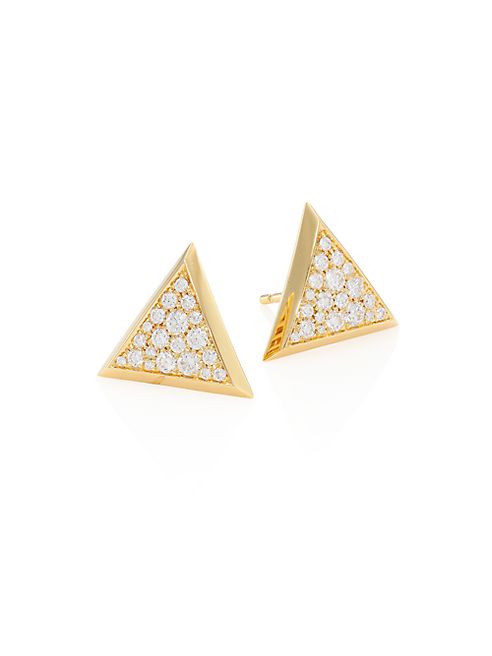 Marina B - Triangoli 18K Yellow Gold & Diamond Earrings