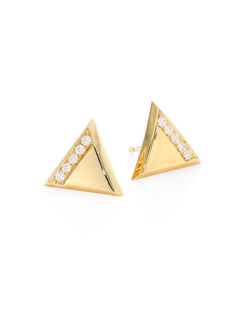 Marina B - Triangoli Diamond & 18K Yellow Gold Earrings