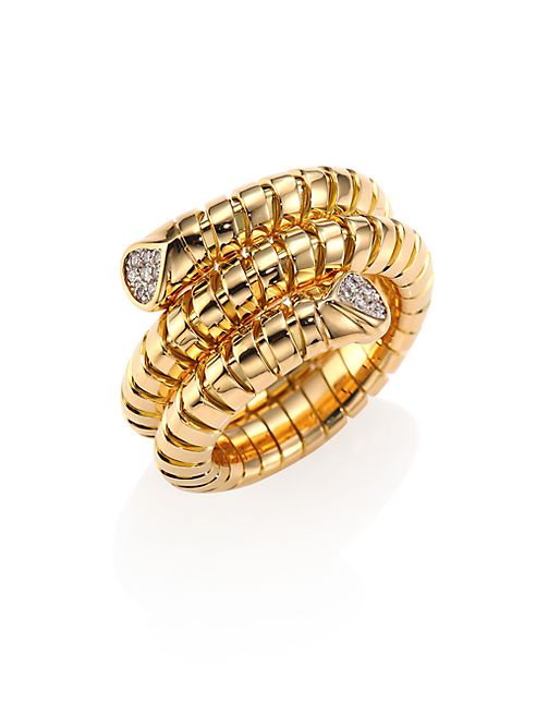 Marina B - Trisola Diamond & 18K Yellow Gold Coil Ring