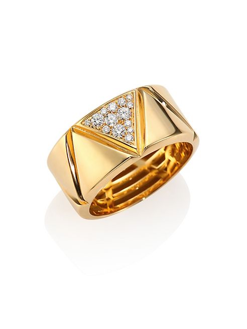 Marina B - Triangoli Diamond Pavé & 18K Gold Ring