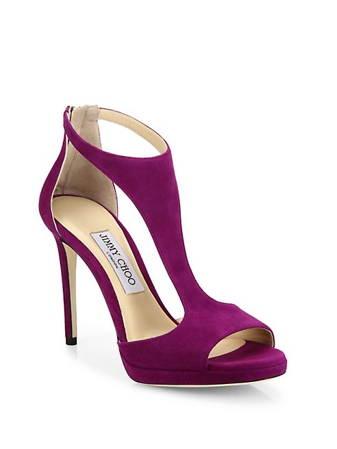 Jimmy Choo - Lana 100 Suede T-Strap Sandals