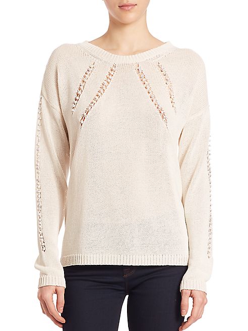 Foundrae - Embellished Open-Stitch Sweater