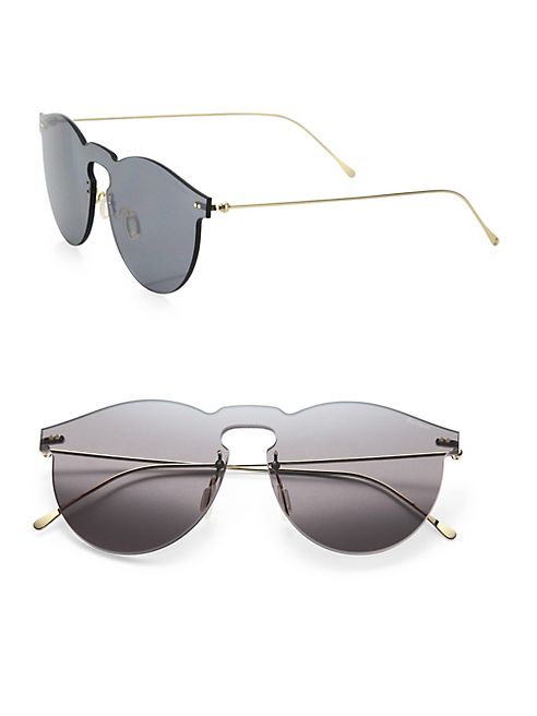 Illesteva - Leonard Mask 47MM Classic Round Mirrored Sunglasses