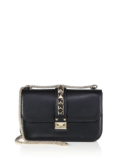 Valentino - Rocklock Medium Leather Crossbody Bag