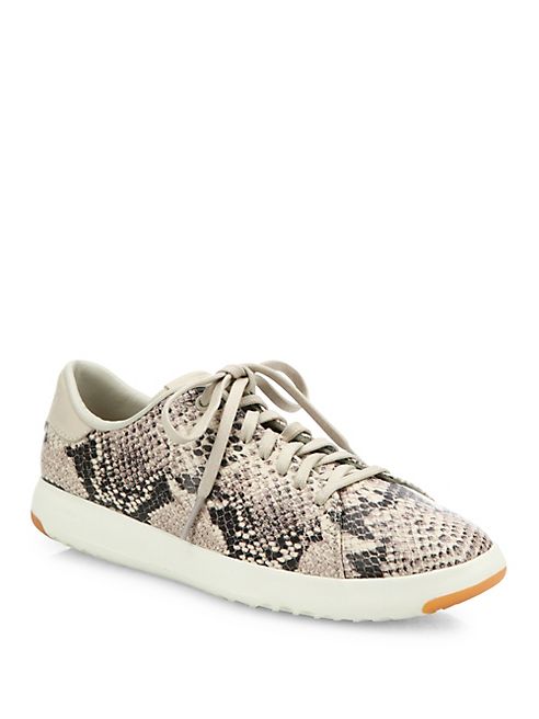 Cole Haan - GrandPro Tennis Snake-Embossed Leather Sneakers