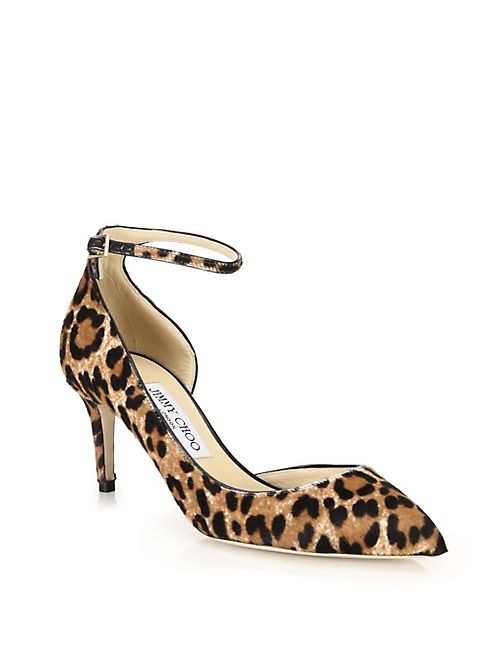 Jimmy Choo - Lucy 65 Leopard-Print Pony Hair Ankle-Strap Pumps