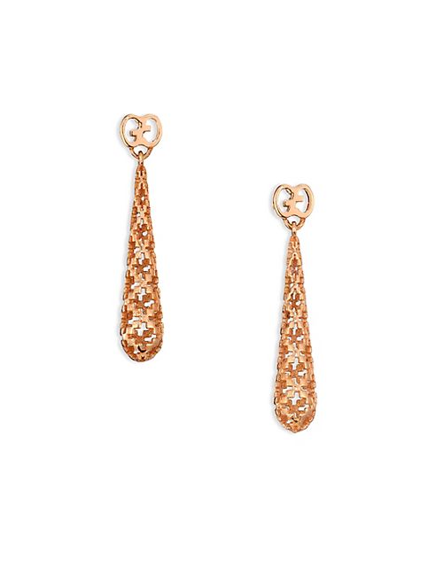 Gucci - Diamantissima 18K Rose Gold Teardrop Earrings