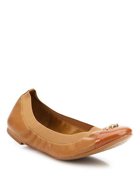 Tory Burch - Jolie Cap Toe Leather Ballet Flats