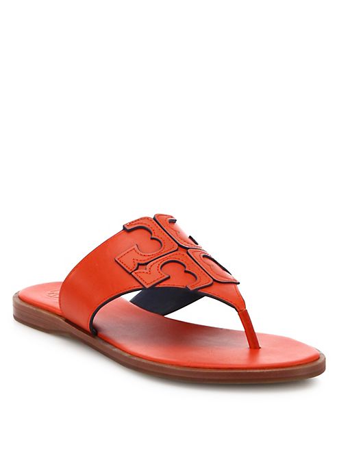 Tory Burch - Jamie Leather Logo Thong Sandals