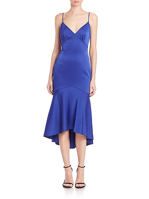 Theia - Paneled Hi-Lo Dress