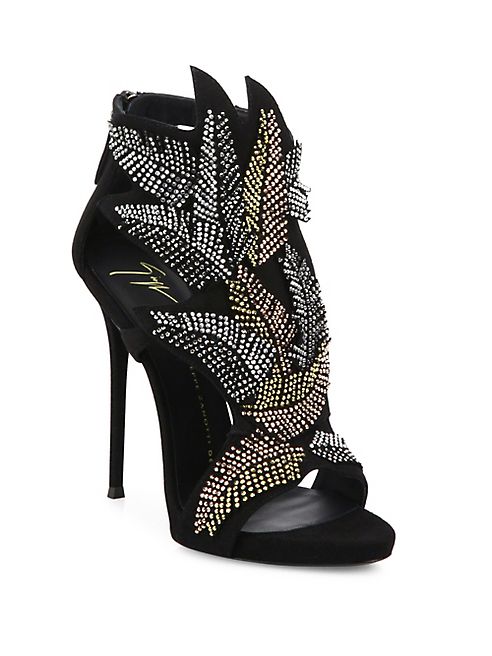 Giuseppe Zanotti - Beaded Laser-Cut Suede Sandals