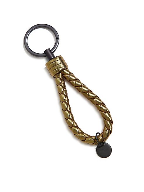 Bottega Veneta - Intrecciato Metallic Leather Keychain