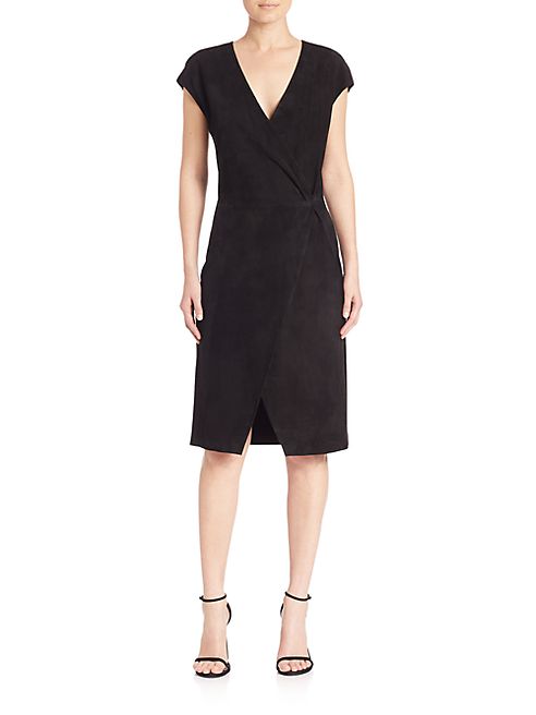 Polo Ralph Lauren - Suede Cap-Sleeve Wrap Dress