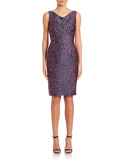 Talbot Runhof - Sleeveless Brocade Sheath Dress