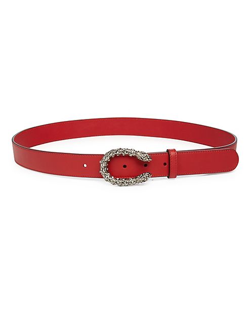 Gucci - Tiger Head Crystal & Leather Belt