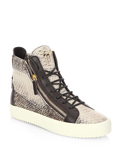 Giuseppe Zanotti - Metallic Leather High-Top Sneakers