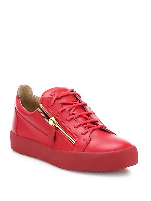 Giuseppe Zanotti - Double Zipper & Lace-Up Leather Sneakers