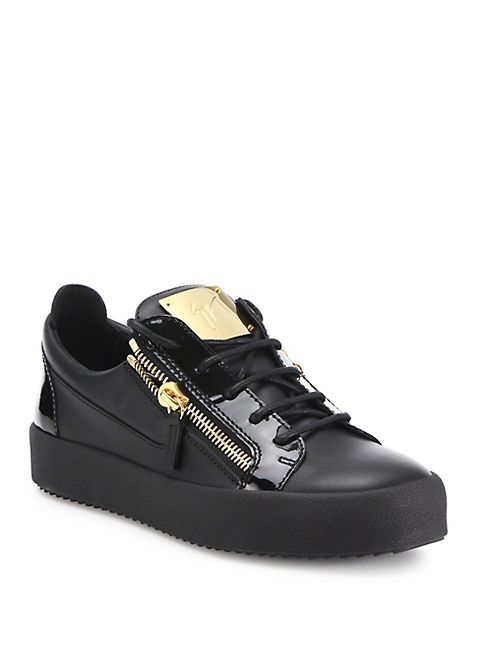 Giuseppe Zanotti - Double Zipper & Lace-Up Leather Sneakers