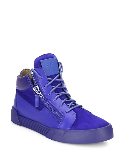 Giuseppe Zanotti - Leather & Suede Mid-Top Sneakers