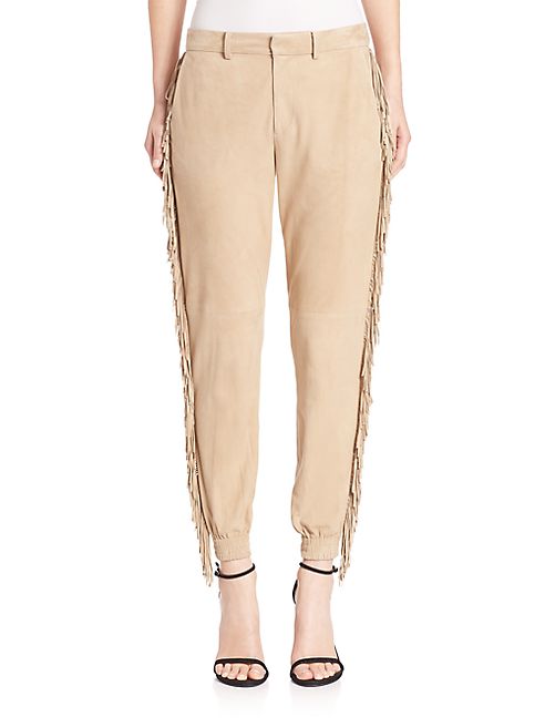 Polo Ralph Lauren - Fringed Suede Boyfriend Pants