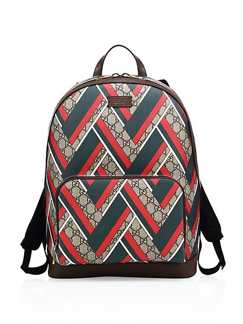 Gucci - Chevron Canvas Backpack