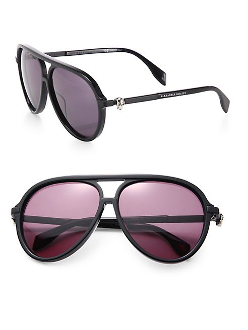 Alexander McQueen - 59MM Oversized Aviator Sunglasses