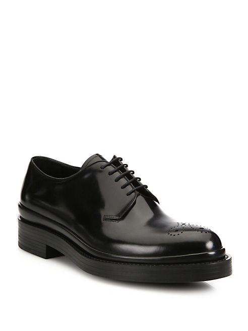 Prada - Spazzolato Leather Oxfords