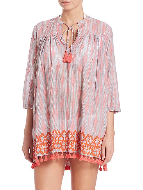 Roberta Roller Rabbit - Pom-Pom Trim Serafina Cotton Tunic Coverup